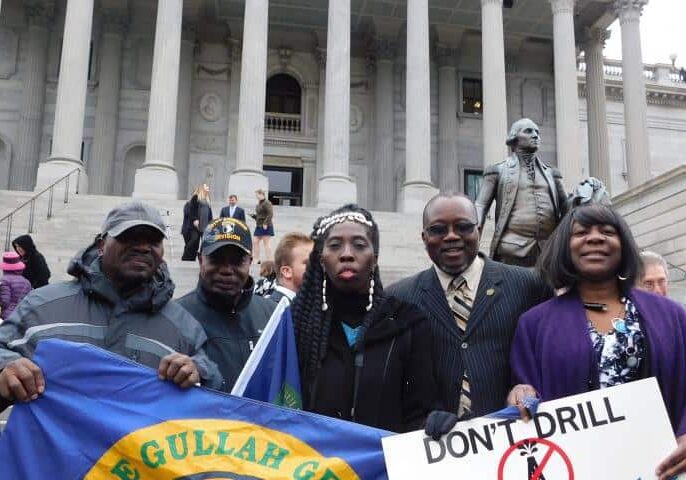 Queen Quet at the #StoptheDrill Rally outside the State House in South Carolina